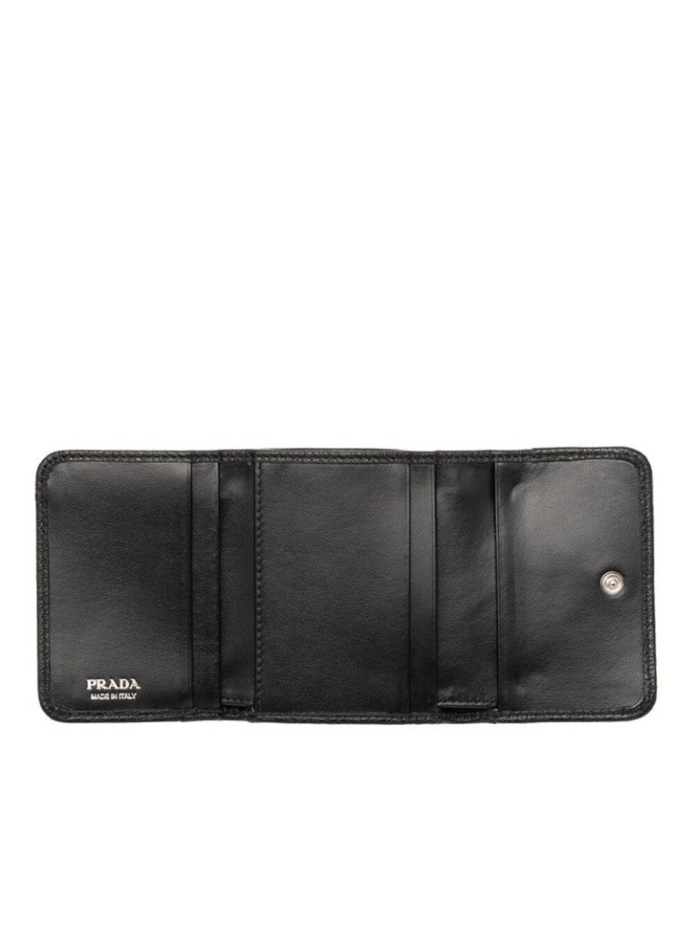 Prada Trifold Wallet Mini Black Vitello Daino Leather - Picture 4 of 7